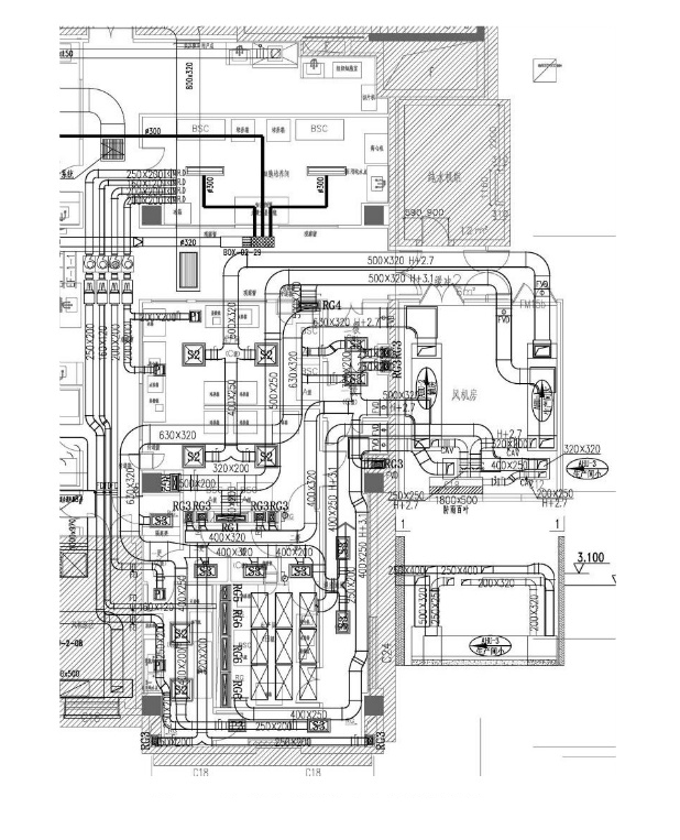 干細胞實驗室凈化空調系統布局圖 干細胞實驗室凈化空調系統布局圖